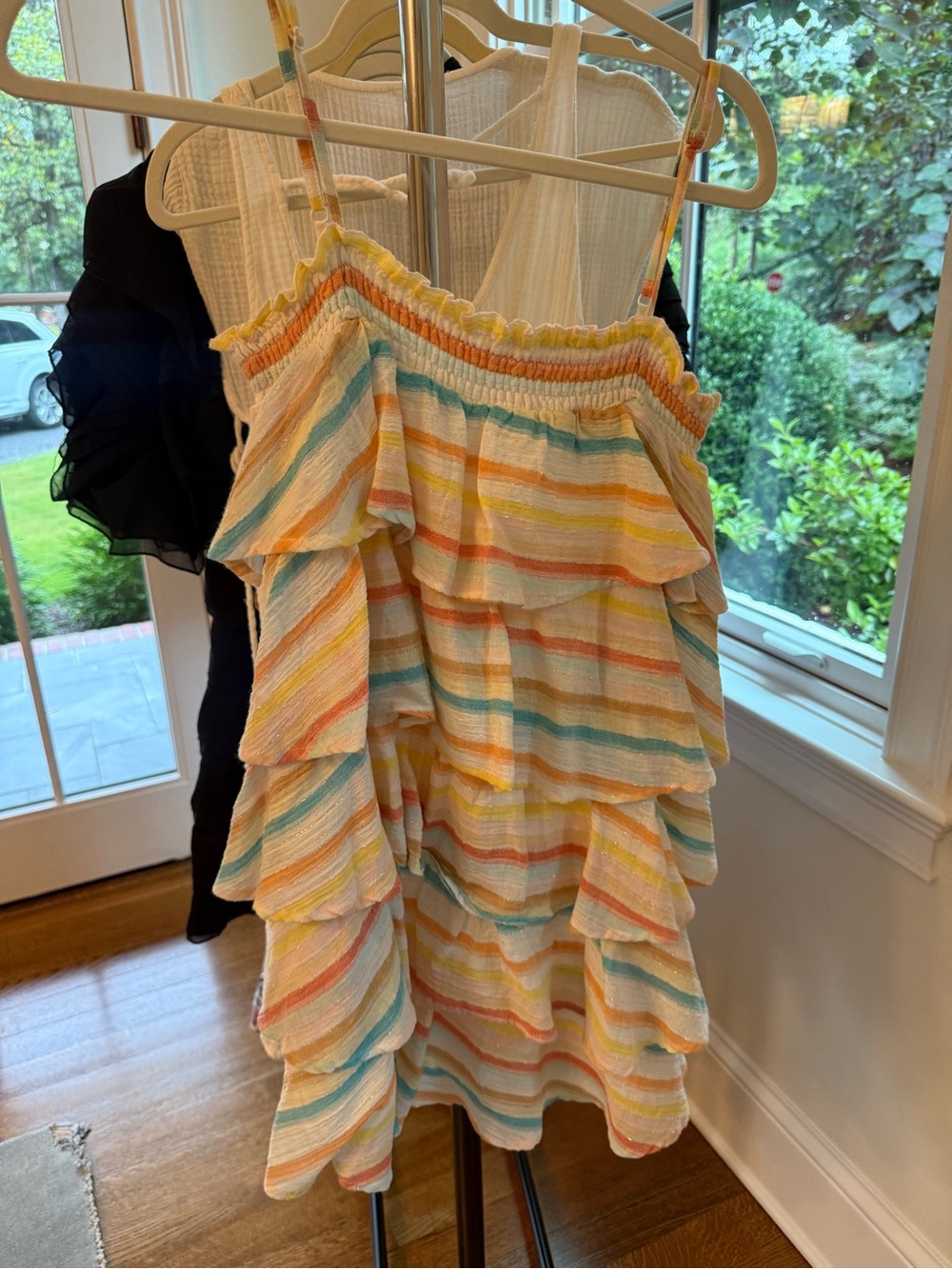 Lovers + Friends Multicolor Striped Ruffle Mini Dress